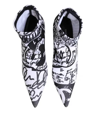 Dolce & Gabbana Graffiti-print Stretch Heel In Multi
