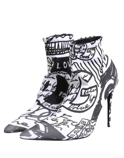 Dolce & Gabbana Graffiti-print Stretch Heel In Multi