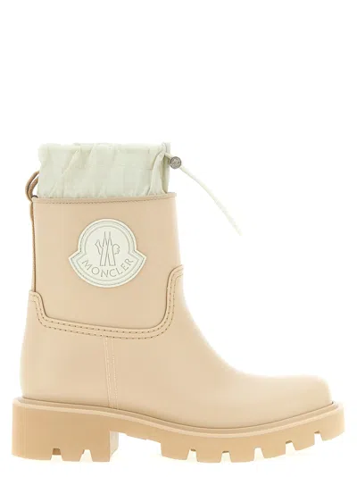 Moncler Kickstream Drawstring Logo-patch Rain Boots In Neutral