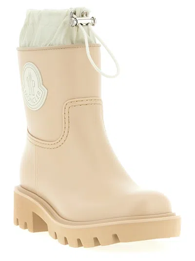 Moncler Kickstream Drawstring Logo-patch Rain Boots In Neutral