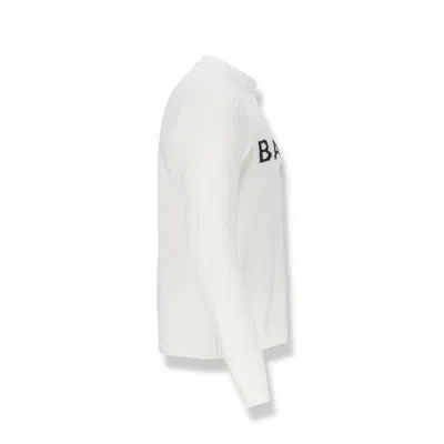 Balmain Logo-embroidered Cotton Sweatshirt In White