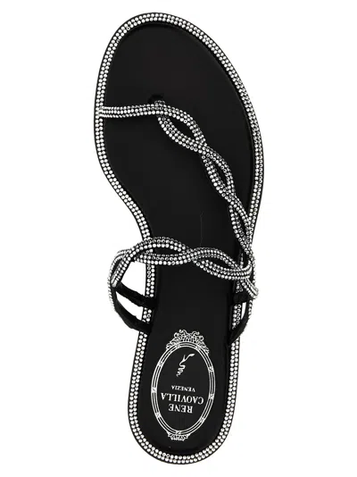 René Caovilla Rene Caovilla Black Flat Braid Sandal 10 In Black