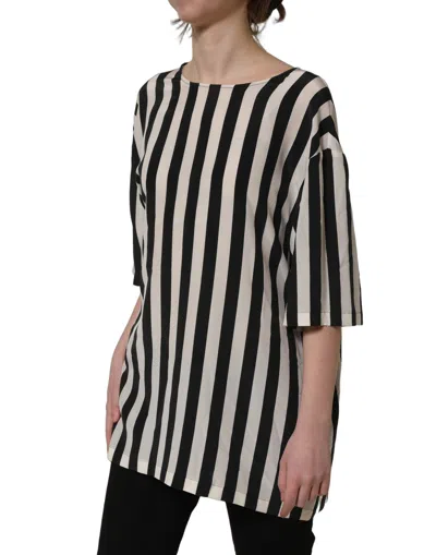 Dolce & Gabbana Striped Silk Blouse In Multi