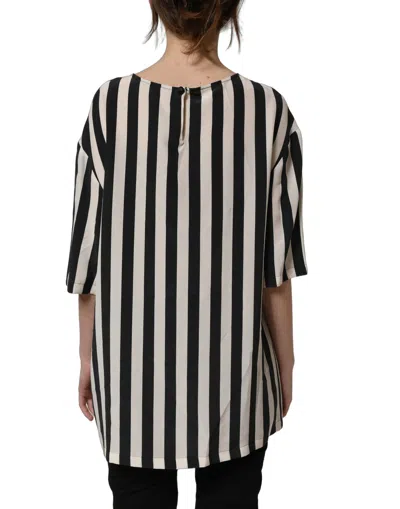 Dolce & Gabbana Striped Silk Blouse In Multi