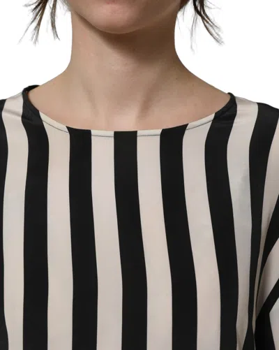 Dolce & Gabbana Striped Silk Blouse In Multi