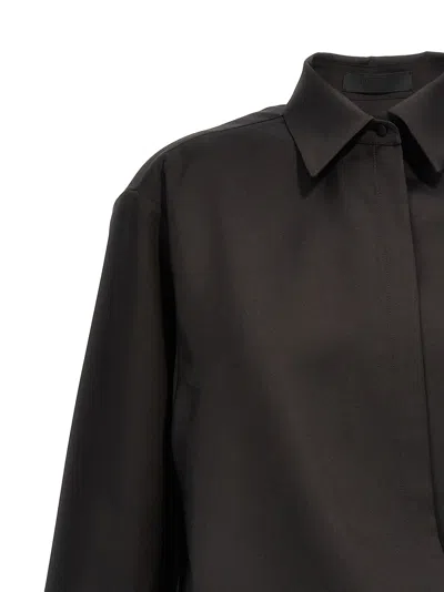 Valentino Garavani Wool-mohair-silk Button-front Shirt For Women In Black