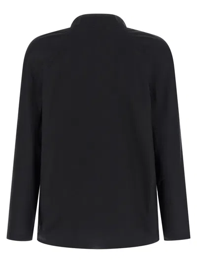 Lemaire Cotton-silk Blend With Knotted Scarf Blouse In Black