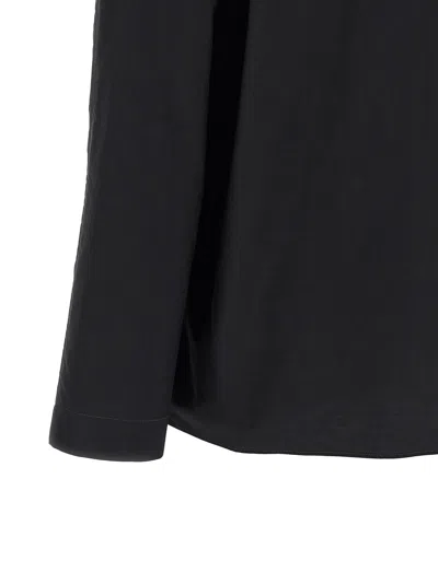 Lemaire Cotton-silk Blend With Knotted Scarf Blouse In Black