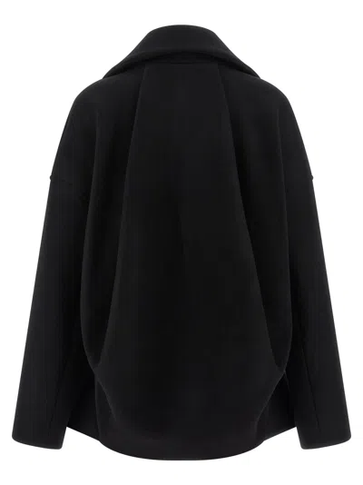 Rick Owens Black Wool Draculimo Structured Jacket In Black