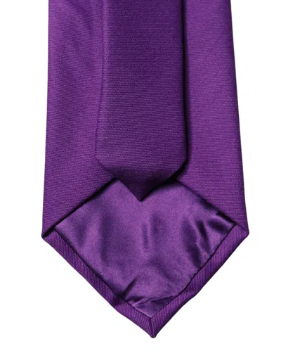 Dolce & Gabbana Silk-lined Polyester Necktie In Purple