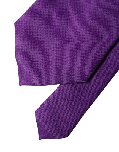 Dolce & Gabbana Silk-lined Polyester Necktie In Purple