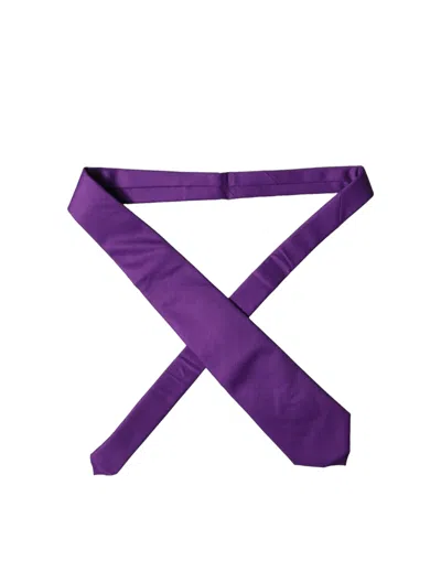 Dolce & Gabbana Silk-lined Polyester Necktie In Purple