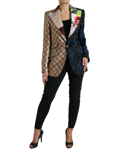 Dolce & Gabbana Floral Patchwork Jacquard Blazer In Multi