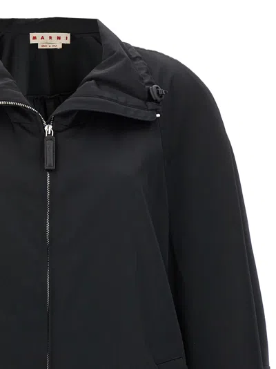 Marni Satin Technical Fabric Parka In Black