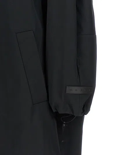 Marni Satin Technical Fabric Parka In Black