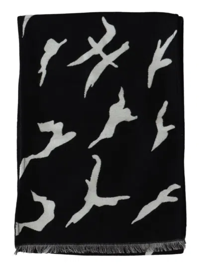 Givenchy Logo-embroidered Wool Scarf In Multi