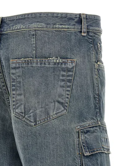 Drkshdw Pantaloni In Denim Double Cargo Jeans Indigo In Blue