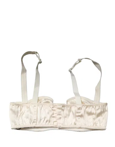 Dolce & Gabbana Silk Underwire Balconette Bra In White