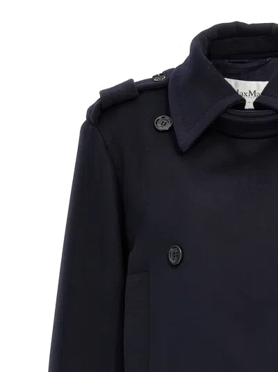 Max Mara Laveno Double-breasted Wool And Cashmere-blend Felt Coat In Blue