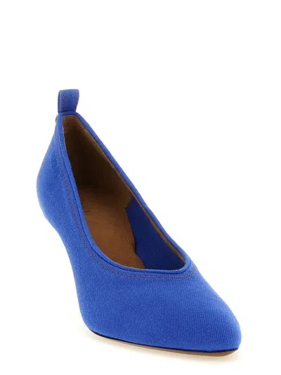 Versace Denim Pumps In Blue