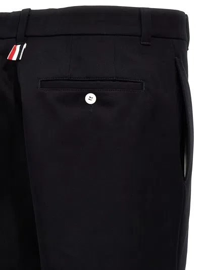 Thom Browne Colour-block Cotton Trousers In Black