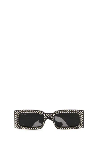 Gucci Embellished Rectangular Frame Sunglasses With Dark Lenses In Multi