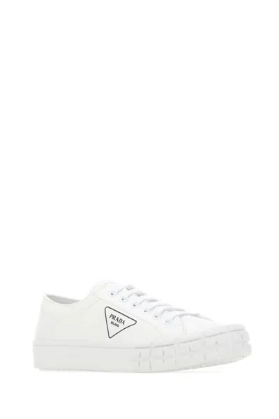 Prada Side Logo-print Sneakers In White