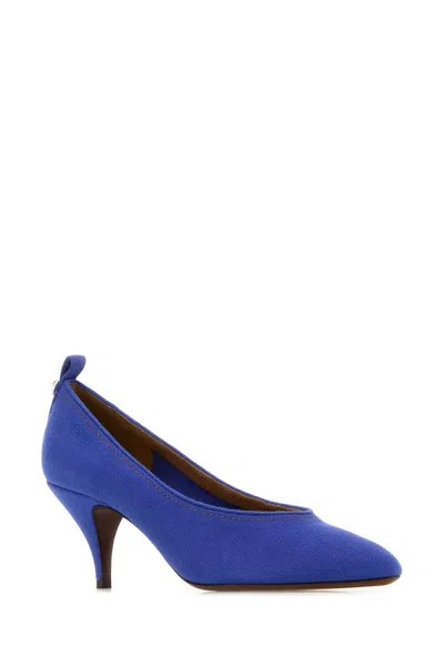 Versace Denim Pumps In Blue