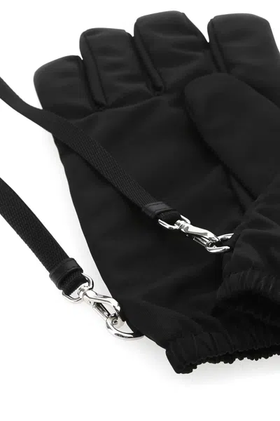 Prada Re-nylon Gloves In Black