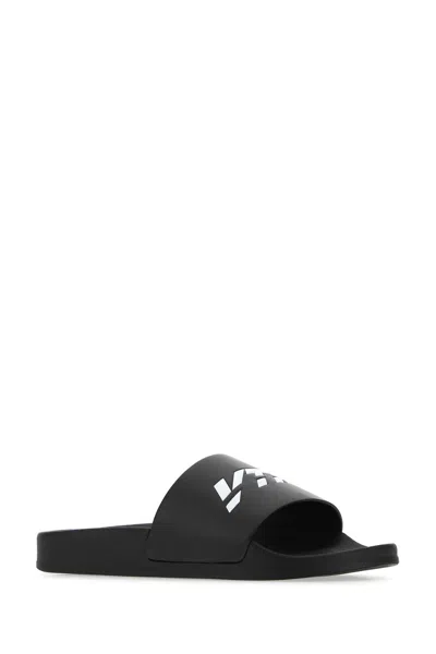 Vtmnts Black Rubber Slippers In Black