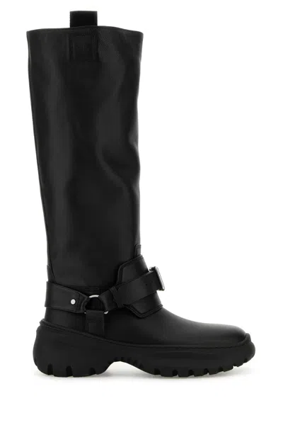 Burberry Harness-strap Leather Boot In Black