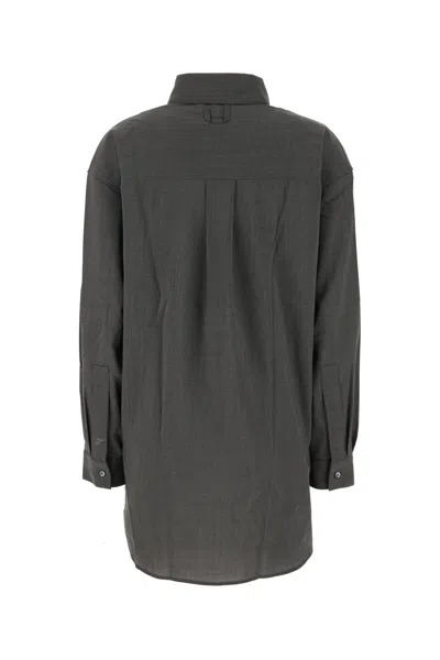 Jacquemus Structured Wool Blend Shirt In Gray