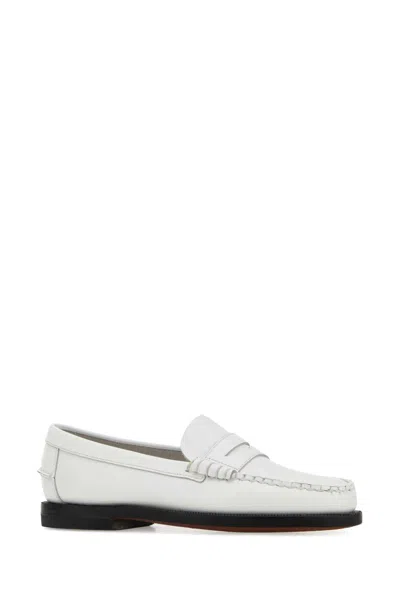 Sebago Classic Dan Leather Loafers For Women In White