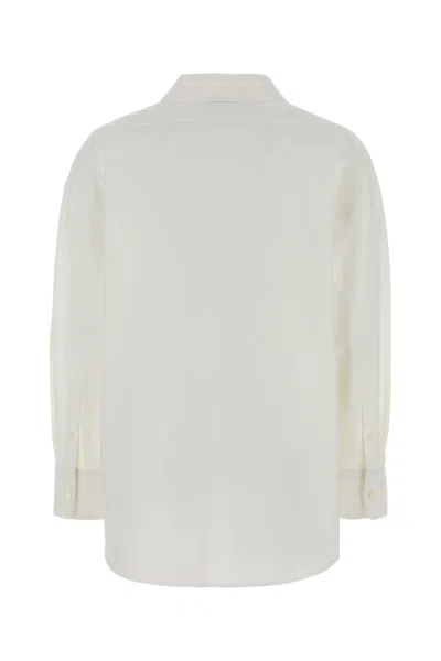 Givenchy Wide Collar Long Sleeve Shirt In White
