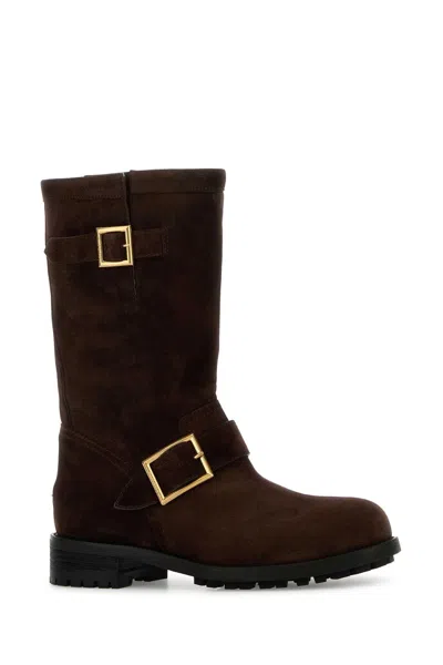Jimmy Choo Biker Mid Boot In Brown