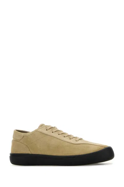The Row Dove Grey Suede Sneakers In Gray