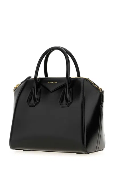 Givenchy Structured Leather Top Handle Bag In Black
