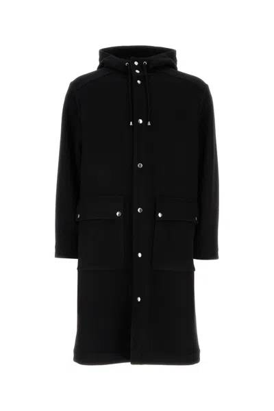 Aspesi Wool Blend Parka Jacket In Black