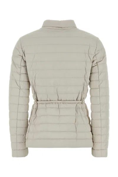 Moorer Chalk Nylon Blend Lanzada Down Jacket In White