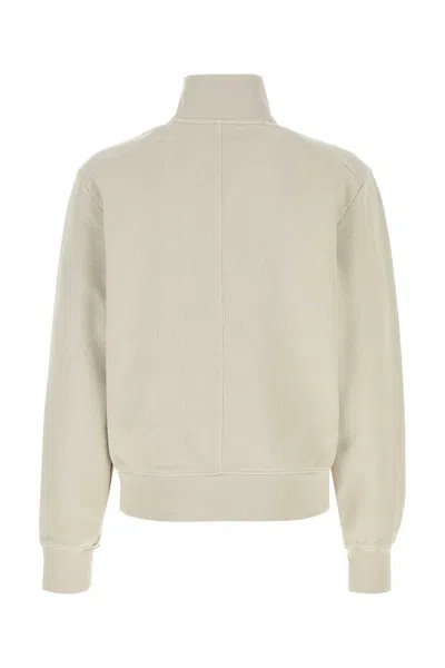 Entire Studios Cotton Sweatshirt High Collar Ribbed Trims In Neutral