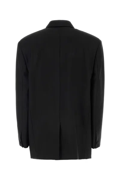 Givenchy Oversize Wool Blend Blazer With Mohair Finish In Black