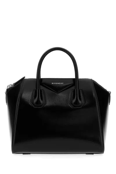 Givenchy Structured Leather Top Handle Bag In Black