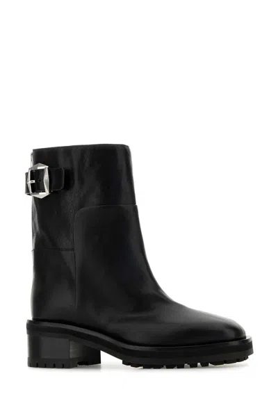 Jimmy Choo Brooklyn Ab 50 Leather Boots With Adjustable Strap In Black