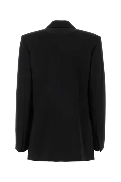 Lanvin Double-breasted Wool Blazer In Black