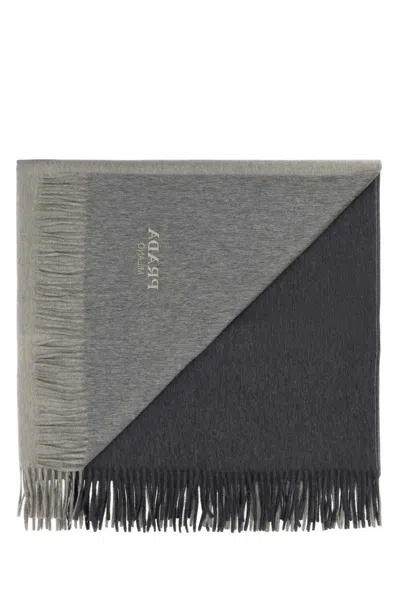 Prada Cashmere Blend Blanket In Gray