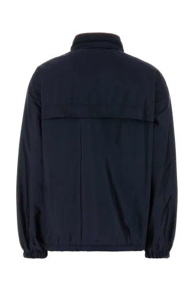 Prada Re-nylon Windbreaker Jacket In Blue