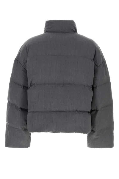 Entire Studios Wool Down Jacket High Collar Quilted In Blue