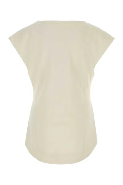 Entire Studios Sand Stretch Polyester Blend Deep Vee Tank Top In Neutral