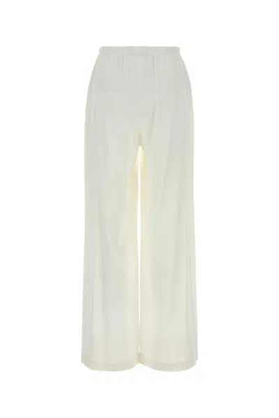 Max Mara White Relaxed Elasticated Pants In White