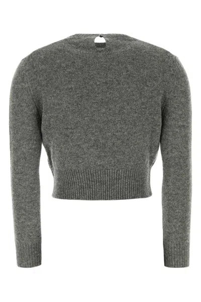 Jil Sander -inspired Wool Blend Knit Sweater For Women In Gray